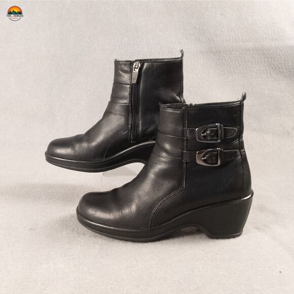 Dansko Bibi Moto Boots Black Leather Block Heel Side Zip Bikercore Women's Sz 36 - Picture 4 of 14